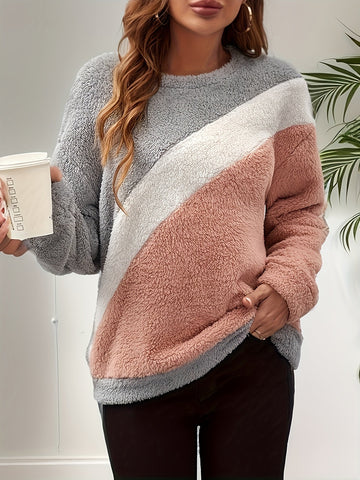 Women's loose-fit matching knitted pullover sweater
