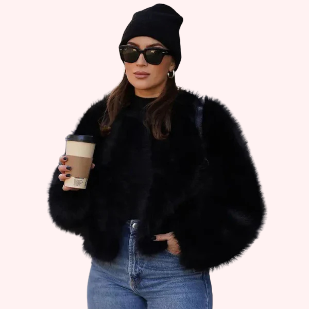 Casual faux fur jacket for women